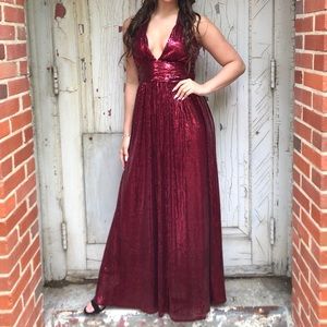 Wine colors prom dress.